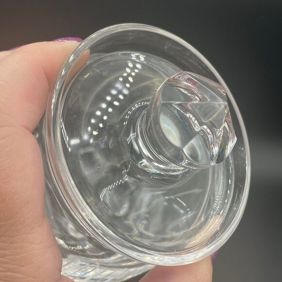 Vintage Crystal Clear Glass Cream and Sugar Faceted Lined Set 3 pc Set - Picture 3 of 10